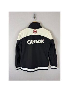 Hudsons Bay Co Team Canada Olympic Full Zip Jacket Black White Mens S